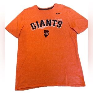 NIKE San Francisco Giants SF MLB Orange Black Baseball Tee Size XL Unisex